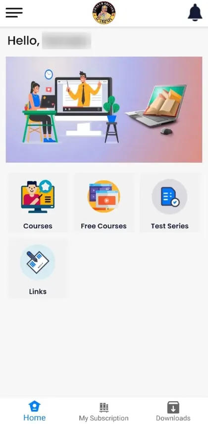 Thakur British Academy app home screen: Courses, Free Courses, Test Series and Links
