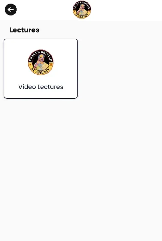 App Lectures screen showing Video Lectures